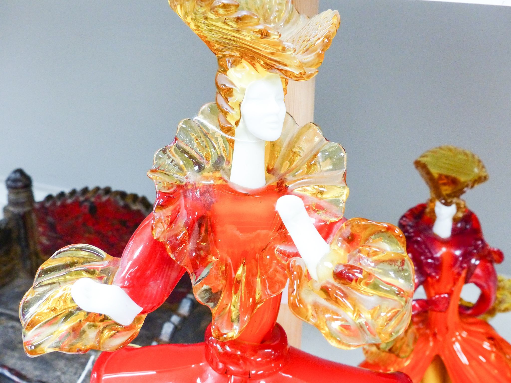 Six Murano glass figures of ladies and gentlemen, the tallest 47cm high